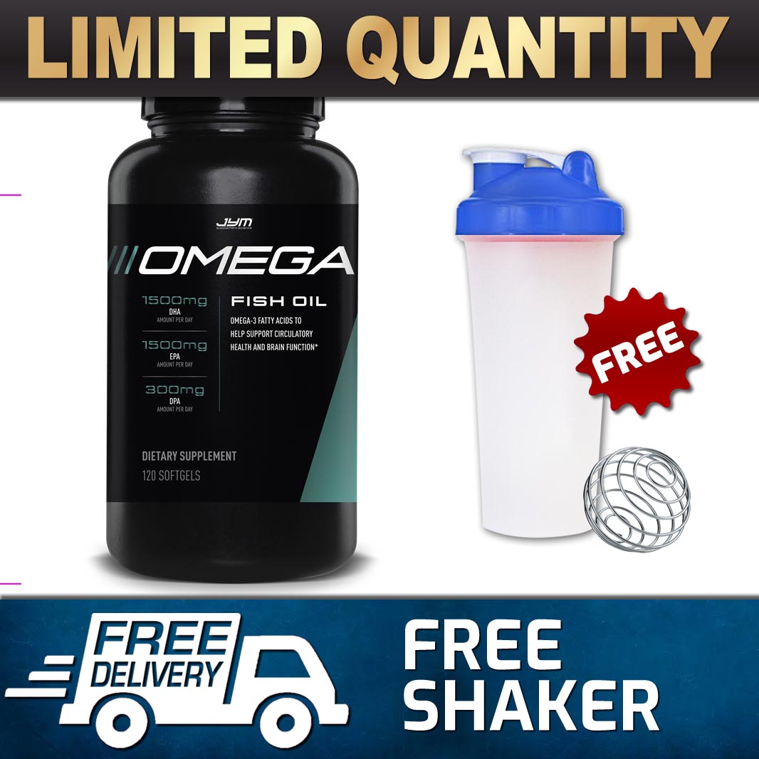 JYM OMEGA 120 SOFTGELS CAPS//FISH OIL JIM STOPPANI OMEGA 3